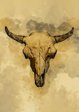 Vintage Bull Skull