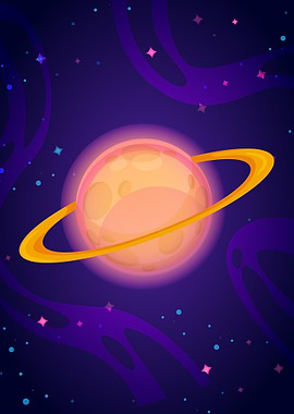 Shining Saturn Planet