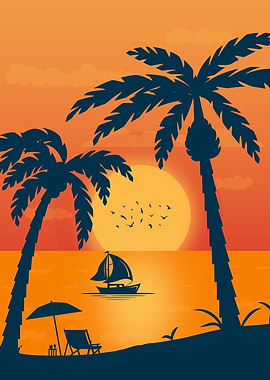 Dreamy Sunset at Beach