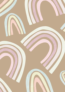 Abstract Boho Arches Beige