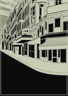 black and white streets