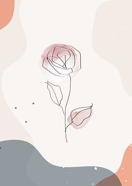 Aesthetic flower with leaf