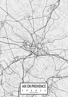 Aix en Provence Map Light