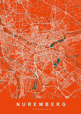 NUREMBERG Map GERMANY