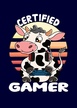 Certified Gamer Cute Cow