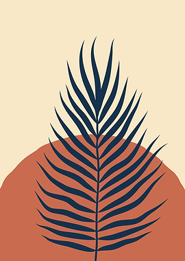 Palm leaf vintage retroart