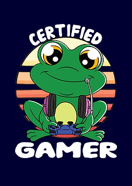 Certified Gamer Cute Frog