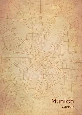 Munich City Map Germany