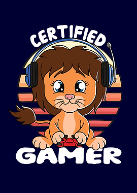 Certified Gamer Cute Lion
