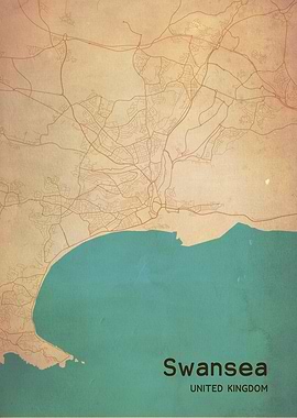 Swansea City Map UK