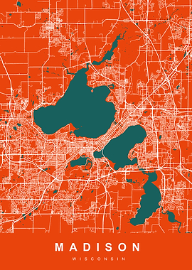 MADISON Map WISCONSIN USA
