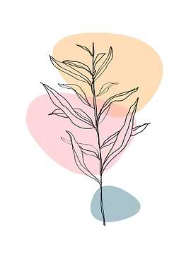 Floral line art poster