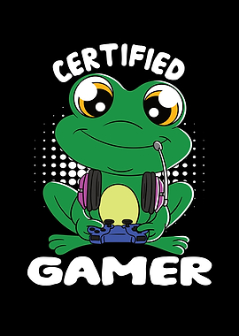 Certified Gamer Cute Frog
