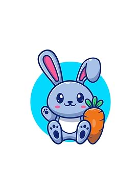 Cute Rabbit With Carrot