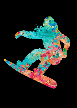 Snowboarder In Action