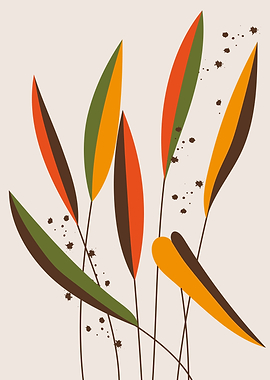 Colorful botanical leafart