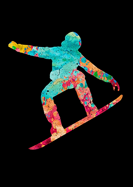 Snowboarder In Action