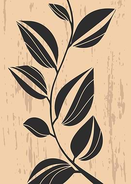 Tropical leaves plant art
