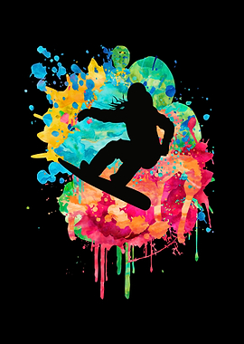 Snowboarder In Action