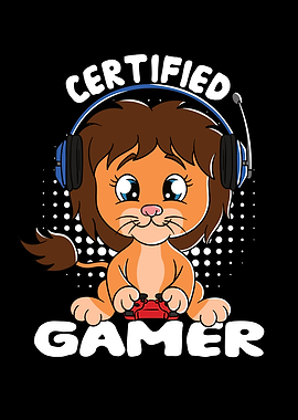 Certified Gamer Cute Lion