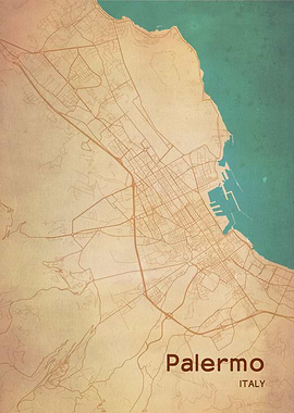 Palermo City Map Italy