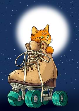Cute kitty Roller skates