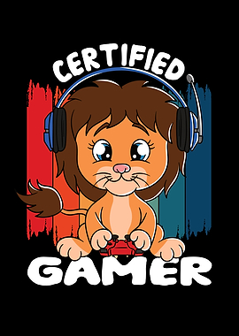 Certified Gamer Cute Lion