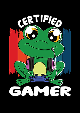 Certified Gamer Cute Frog