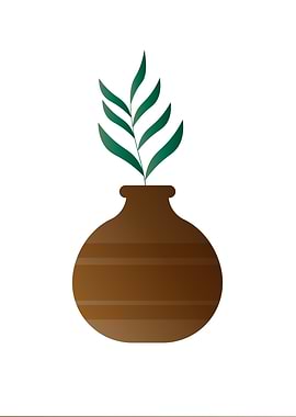 Abstract botanical vase