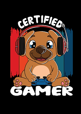 Certified Gamer Cute Dog