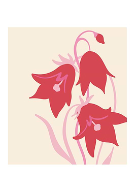 Cute flower botanical art