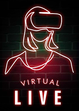Virtual Live Neon Poster