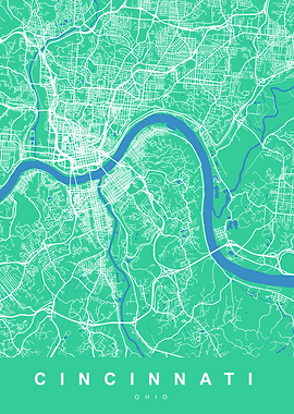 CINCINNATI Map OHIO USA
