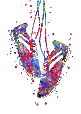 Soccer shoes hanging