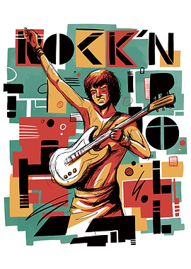 Rock musician abstract