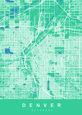 DENVER Map COLORADO USA