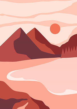 Nature river sun landscape