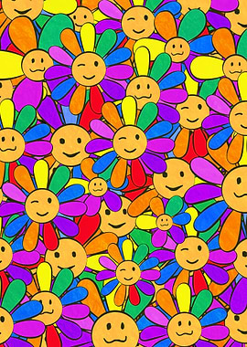 Kidcore Smiling Flowers