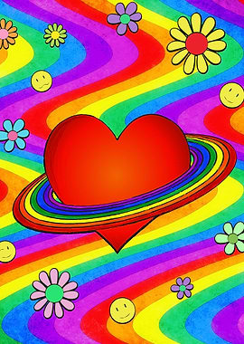 Kidcore Heart Planet Space