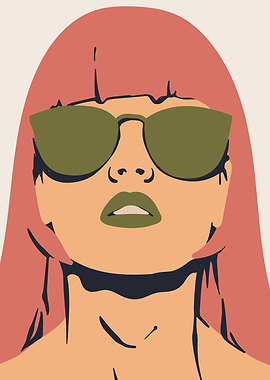 Stylish woman modern art