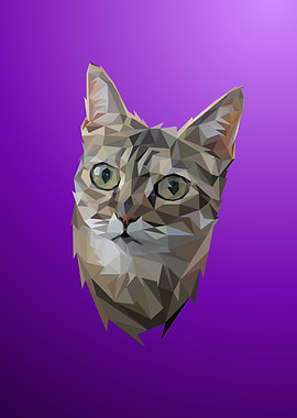 Cat Low Poly Portrait