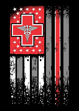 Registered Nurse Thin Red