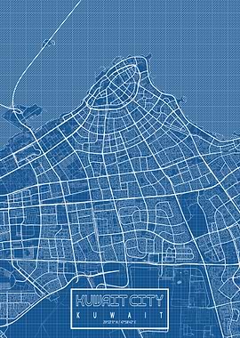 Kuwait City Map Blueprint