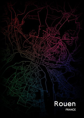Rouen City Map France