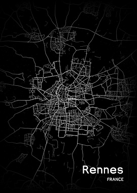 Rennes City Map France