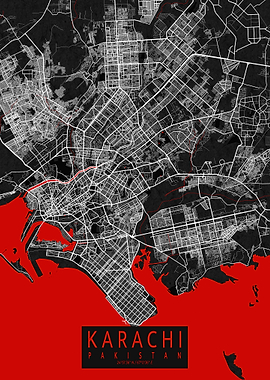 Karachi City Map Oriental
