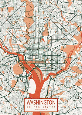 Washington Map Bohemian