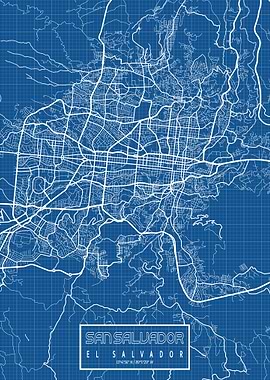 San Salvador Map Blueprint
