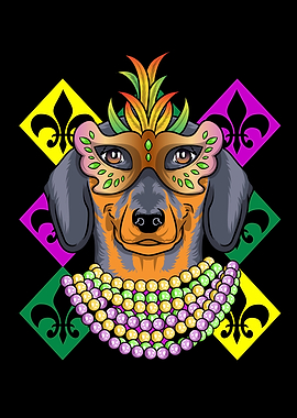 Mardi Gras Dachshund Dog