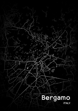 Bergamo City Map Italy